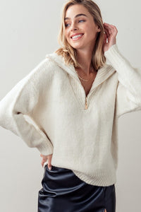 Cozy Knit Quarter Zip Sweater