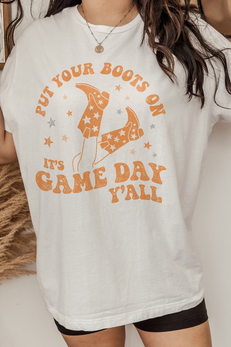 It's Game Day Y'all Graphic Tee - Orange