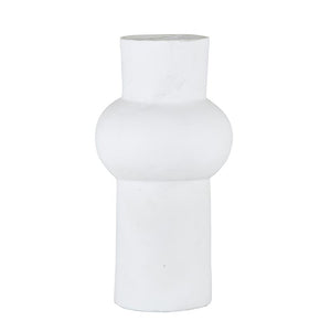 Medium Paper Mache Vase - White