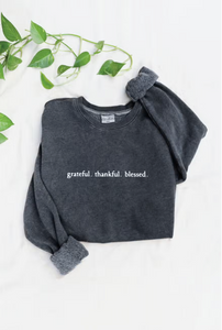 Grateful, Thankful Mineral Washed Sweatshirt