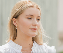 Load image into Gallery viewer, Alina Pearl Hoops
