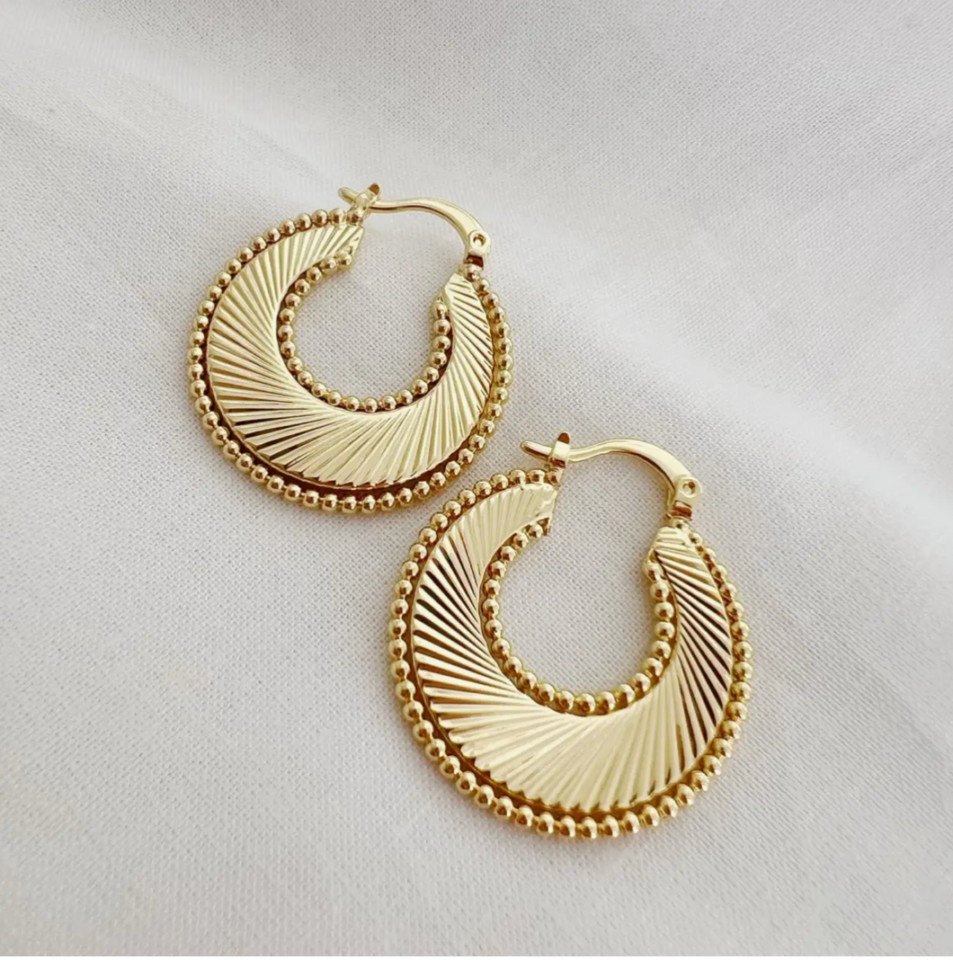 Sunburst Spiral Hoops Earrings