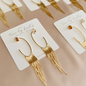 Cascading Fringe Hoops Earrings