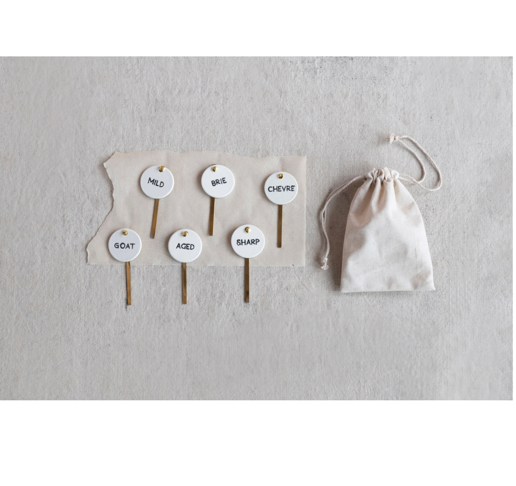 Stoneware Cheese Markers (S/6)