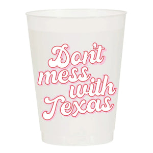 Don't Mess with Texas Frosted Cups Set of 10