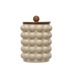 Hobnail Canister w/ Wood Lid