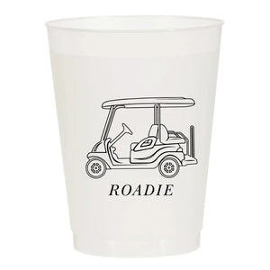 Golf Cart Roadie Frosted Cups Set of 10