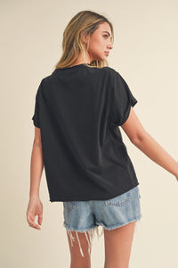 Mali Short Sleeve Top - Black
