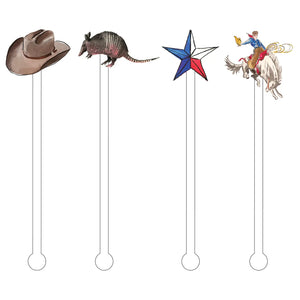 Texas Cowboy Acrylic Stir Sticks