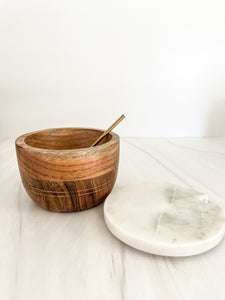 Marble & Acacia Wood Bowl