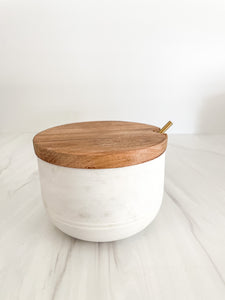 Marble & Acacia Wood Bowl