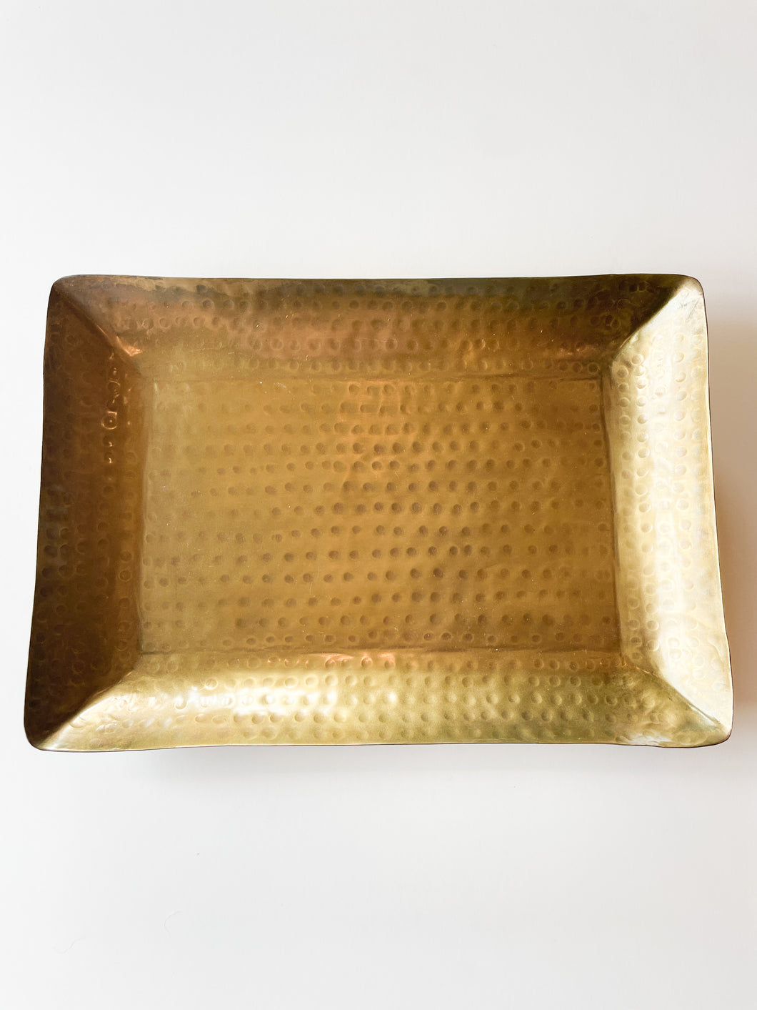 Hammered Metal Tray Antique Brass Finish