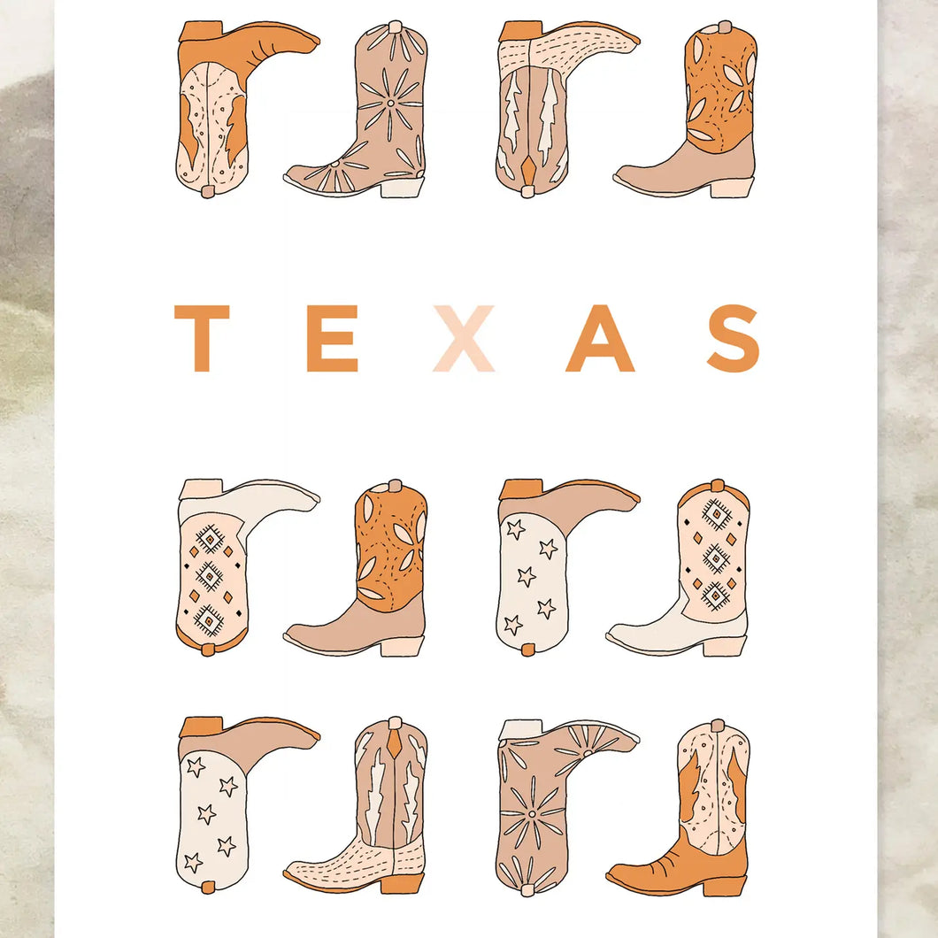 Texas Boots Print
